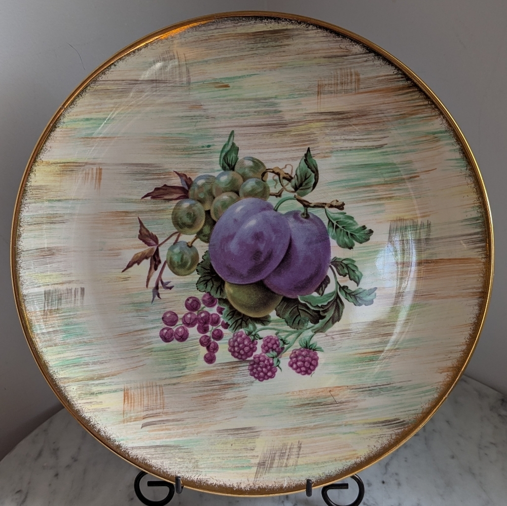 Vintage Royal Tudor Ware Barker Bros LTD England Mid Century Modern Plum Plate